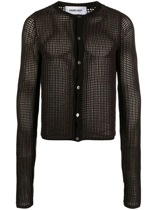 Brown Open-knit Cardigan