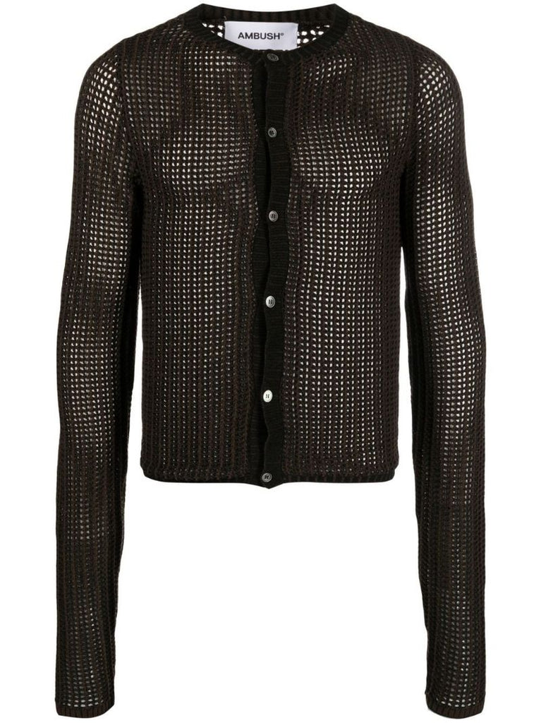Brown Open-knit Cardigan