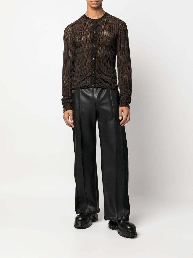 Brown Open-knit Cardigan