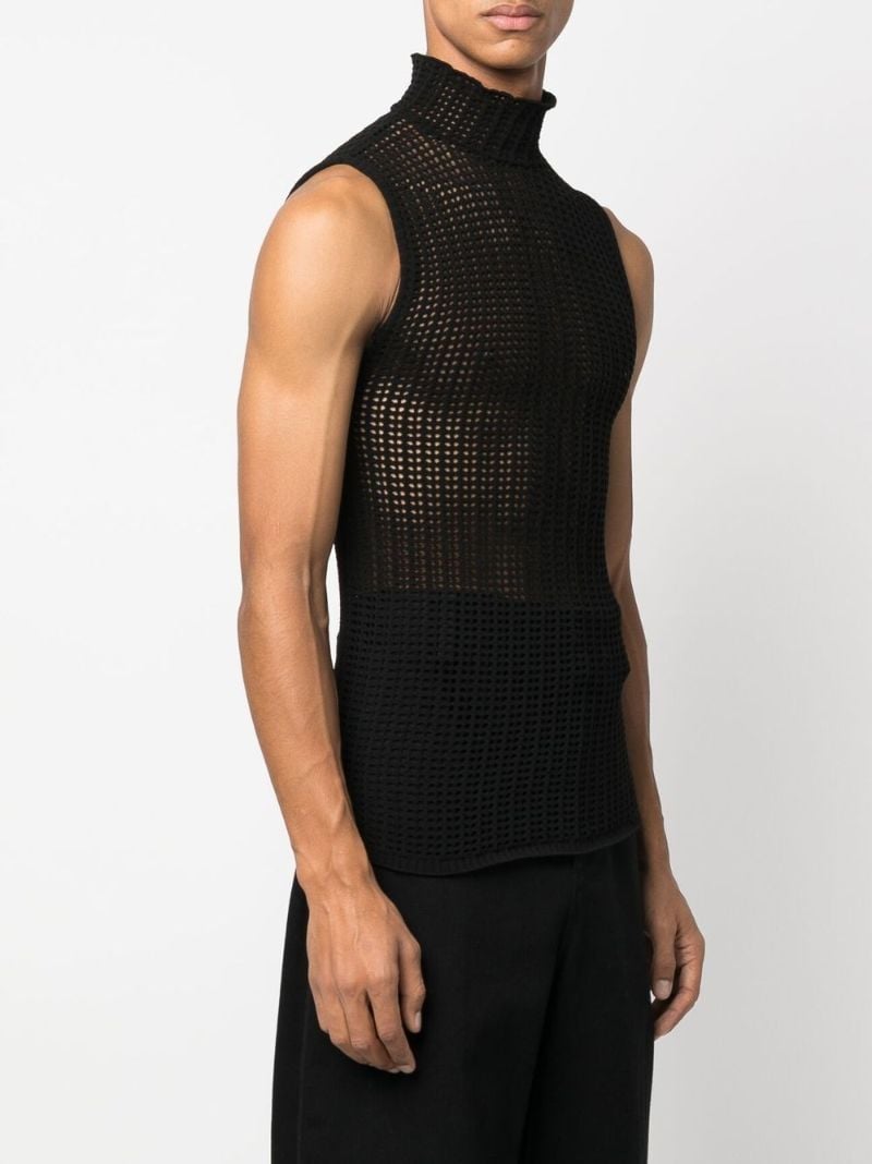 Black Open-knit Tank Top