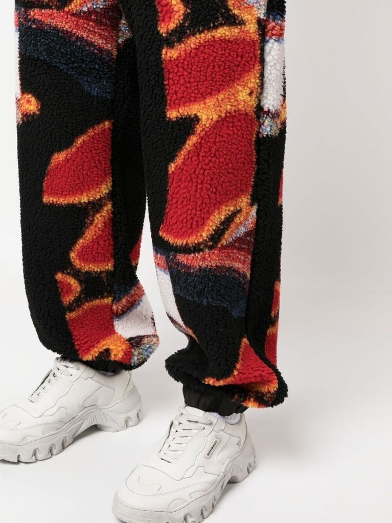 Black Teddy Jacquard Track Pants