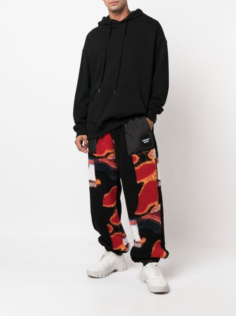 Black Teddy Jacquard Track Pants
