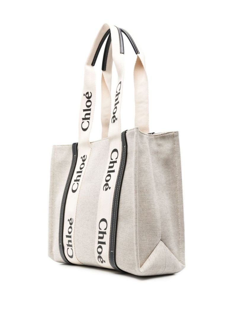Beige Woody Cotton Tote Bag