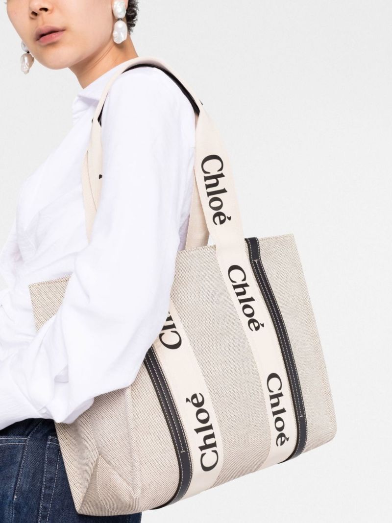 Beige Woody Cotton Tote Bag