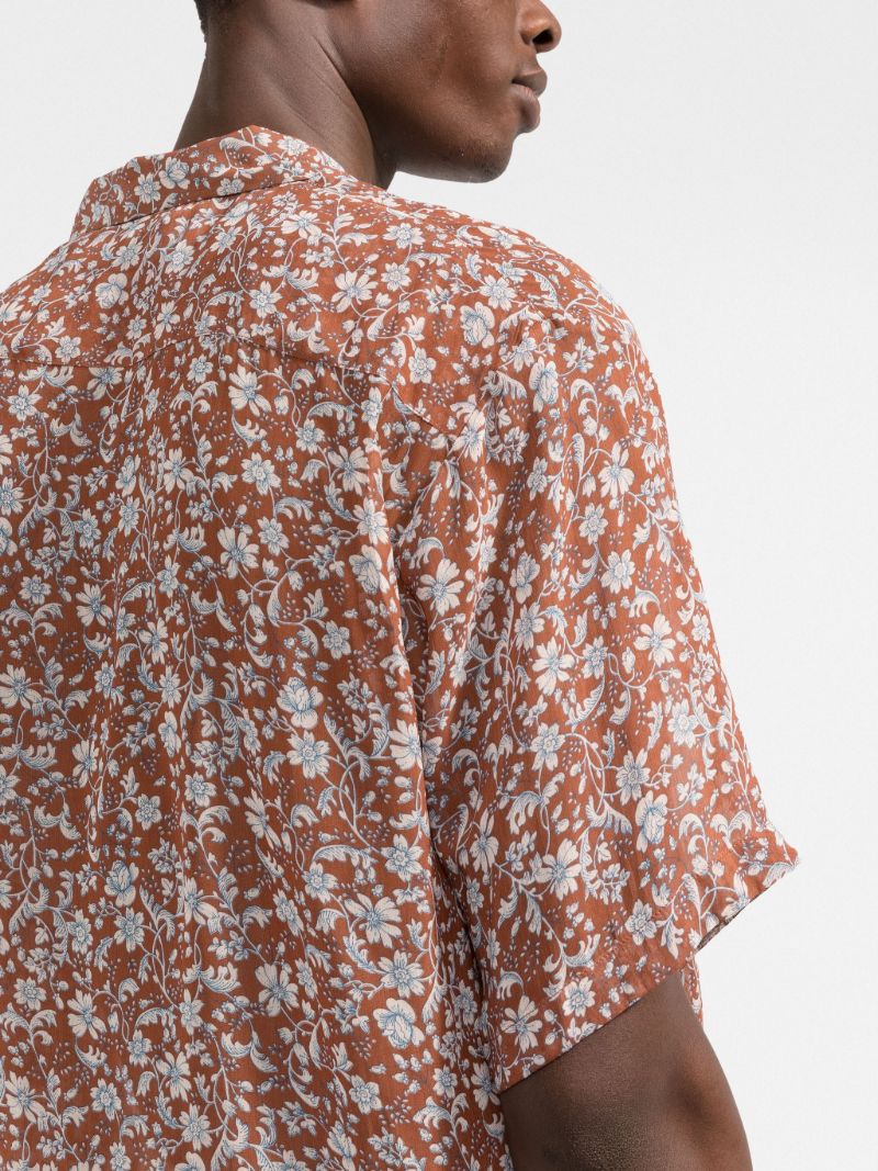 Brown Floral Print Shirt