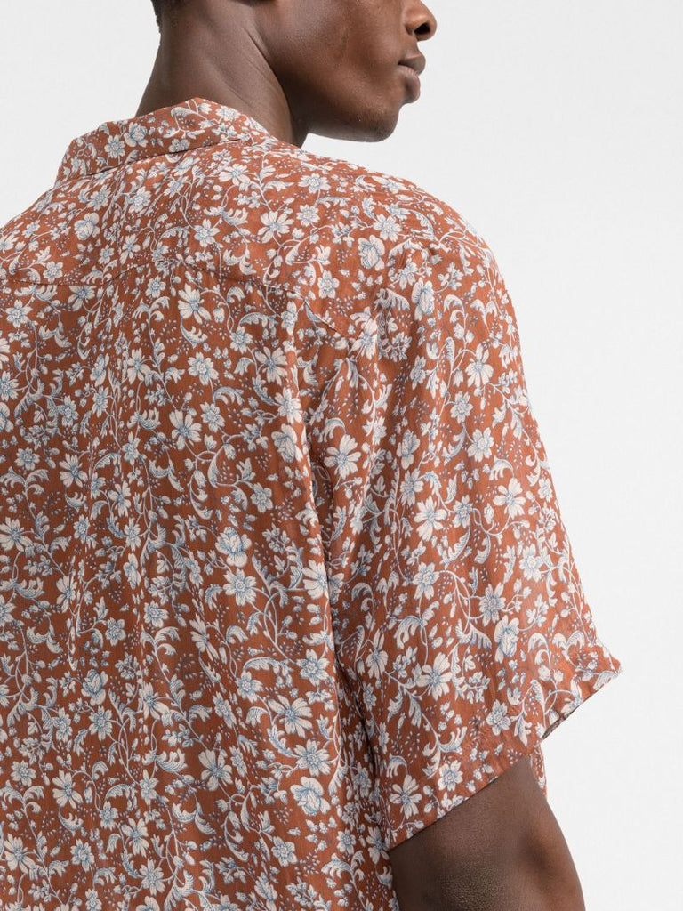 Brown Floral Print Shirt
