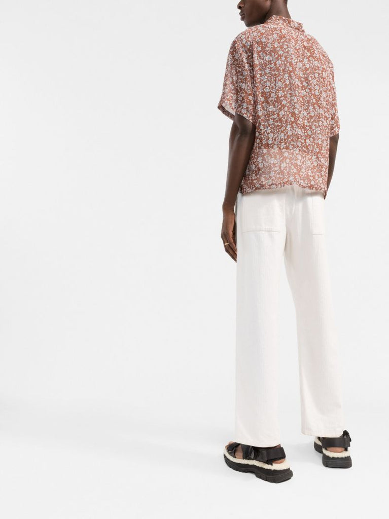 Brown Floral Print Shirt