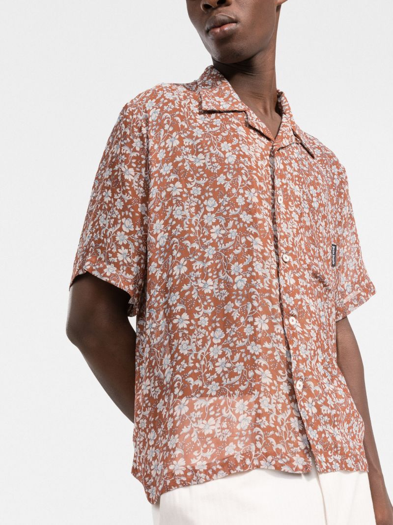 Brown Floral Print Shirt
