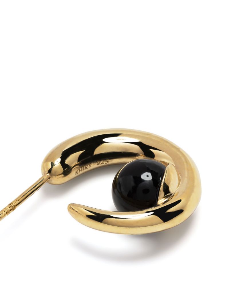 Gold Vermeil Tiny Isha Onyx Hoop Earrings