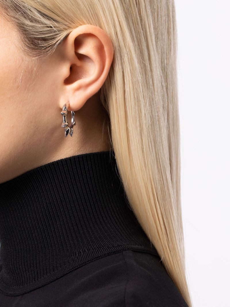 Sterling Silver Tiny Bamboo Hoop Earrings