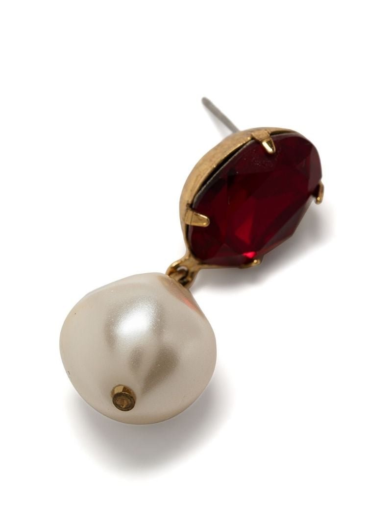 Gold-tone Tunis Pearl and Crystal Drop Earrings