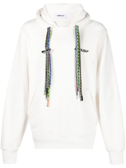 White Multicord Cotton Hoodie