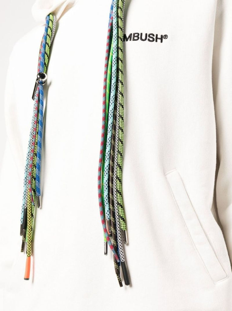 White Multicord Cotton Hoodie