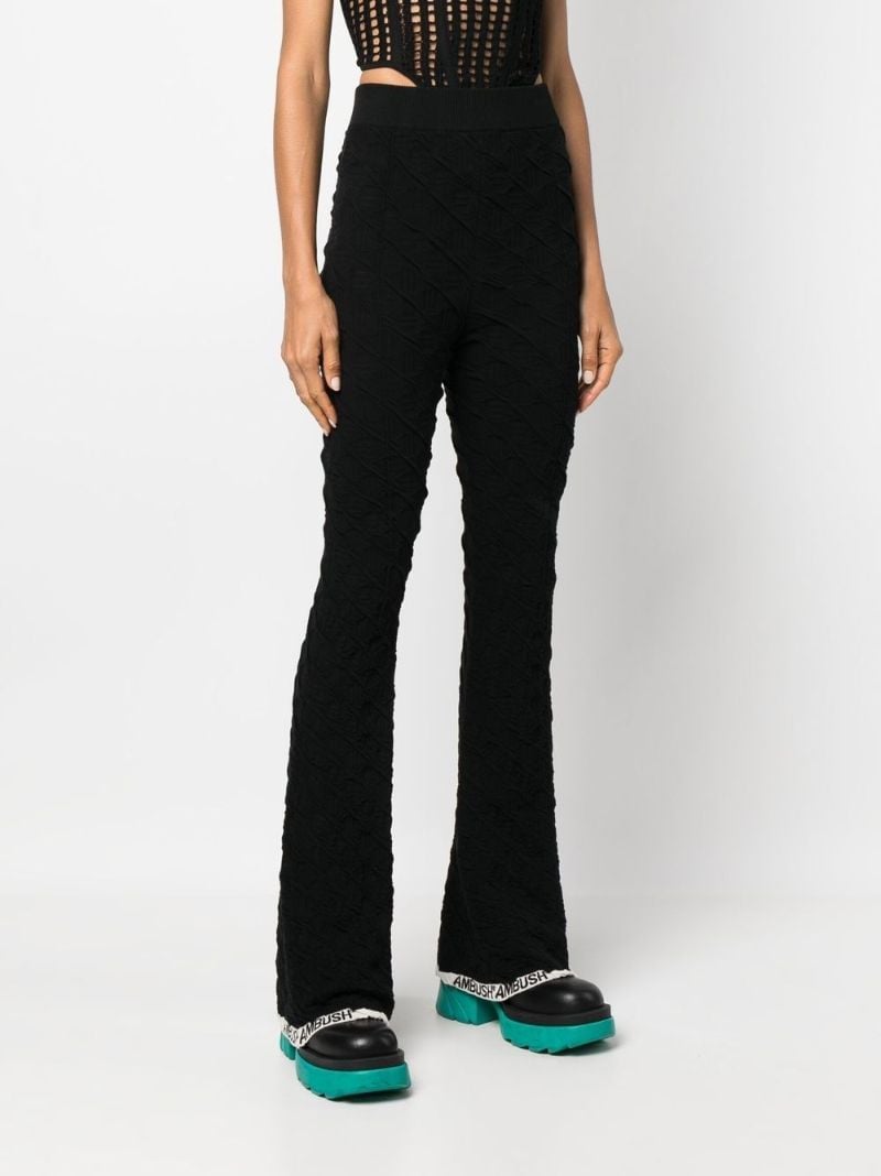 Black Monogram Knit Flared Trousers