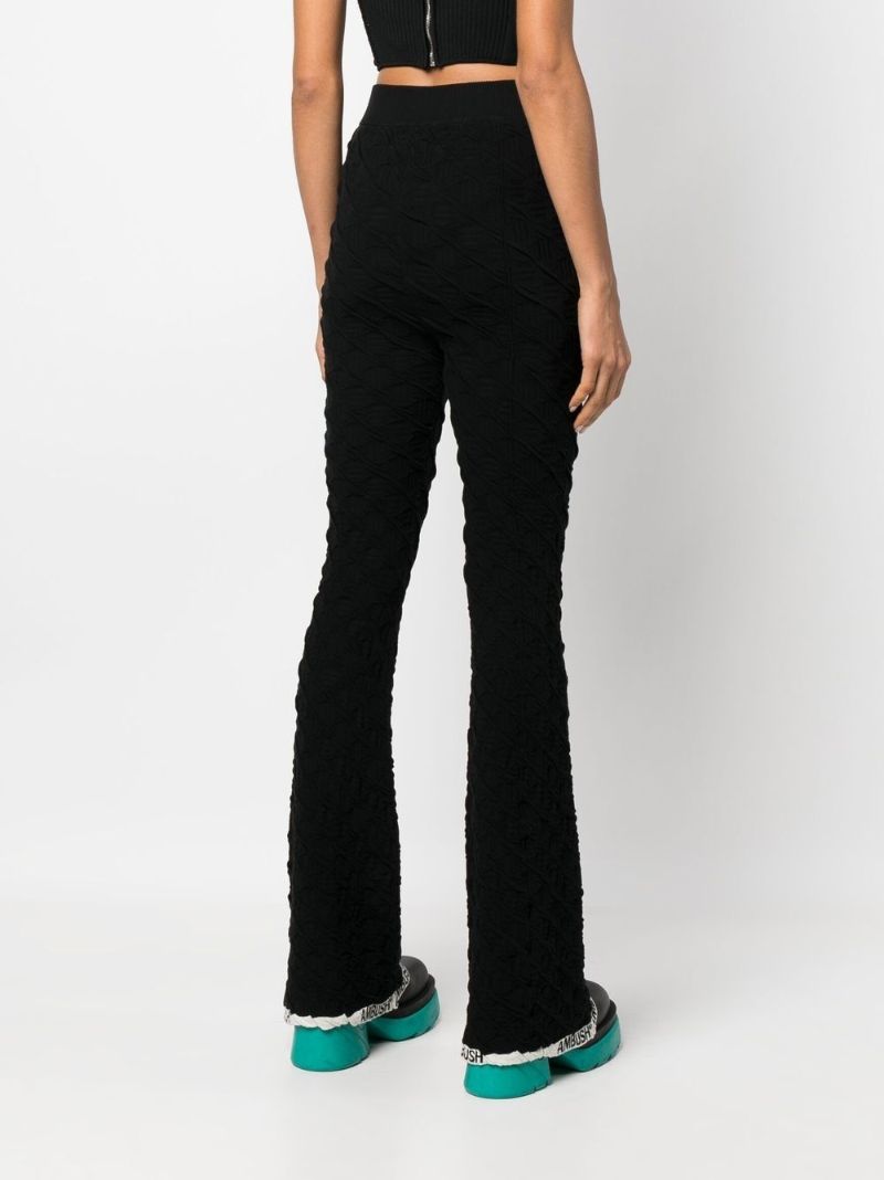 Black Monogram Knit Flared Trousers