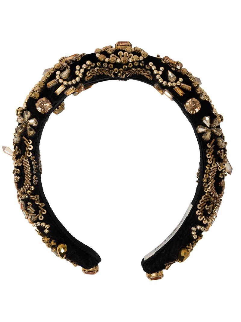 Black Ember Crystal-embellished Headband
