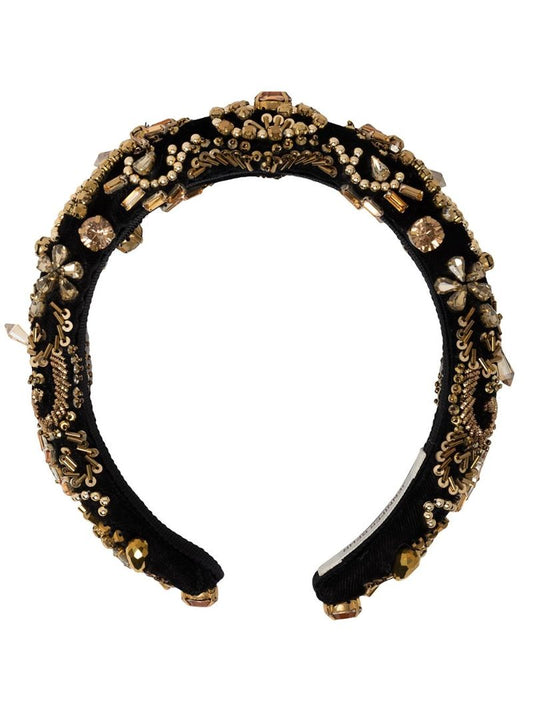 Black Ember Crystal-embellished Headband