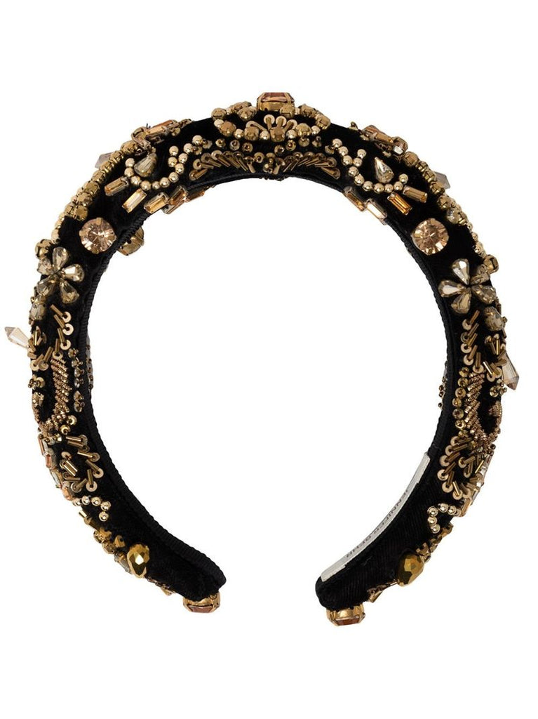 Black Ember Crystal-embellished Headband
