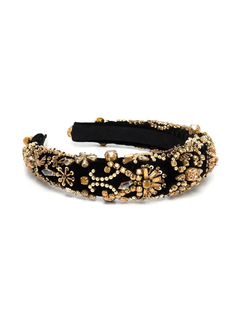Black Ember Crystal-embellished Headband
