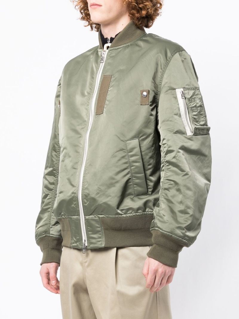 Green Padded Bomber Jacket