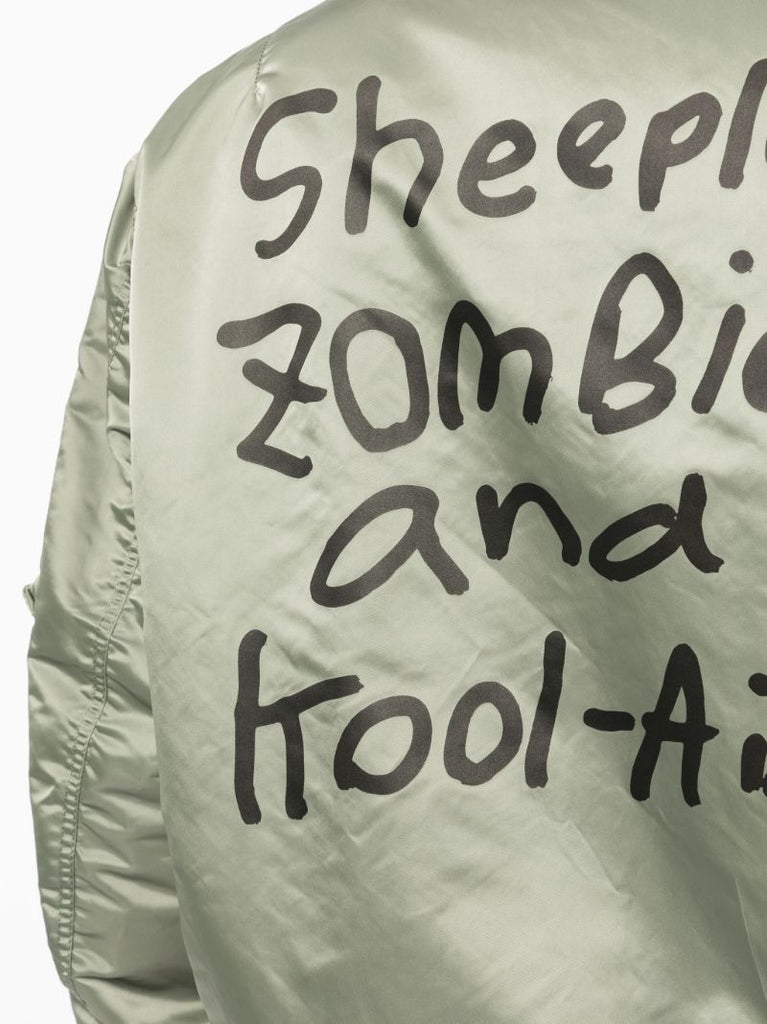 Green Padded Bomber Jacket