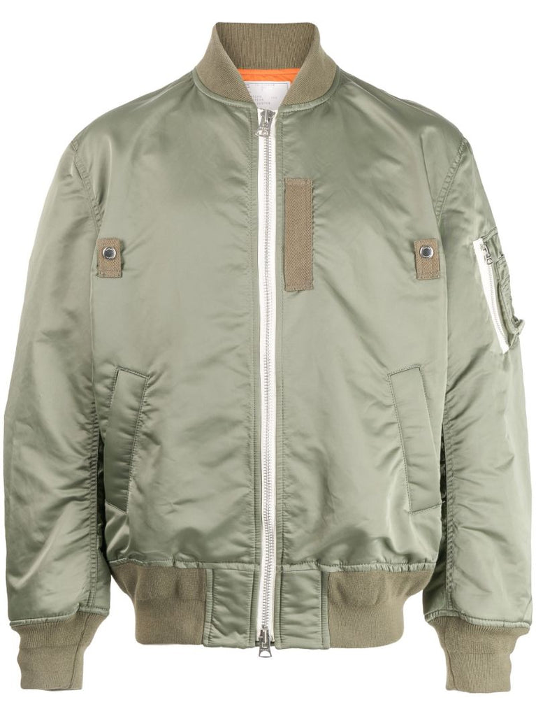 Green Padded Bomber Jacket