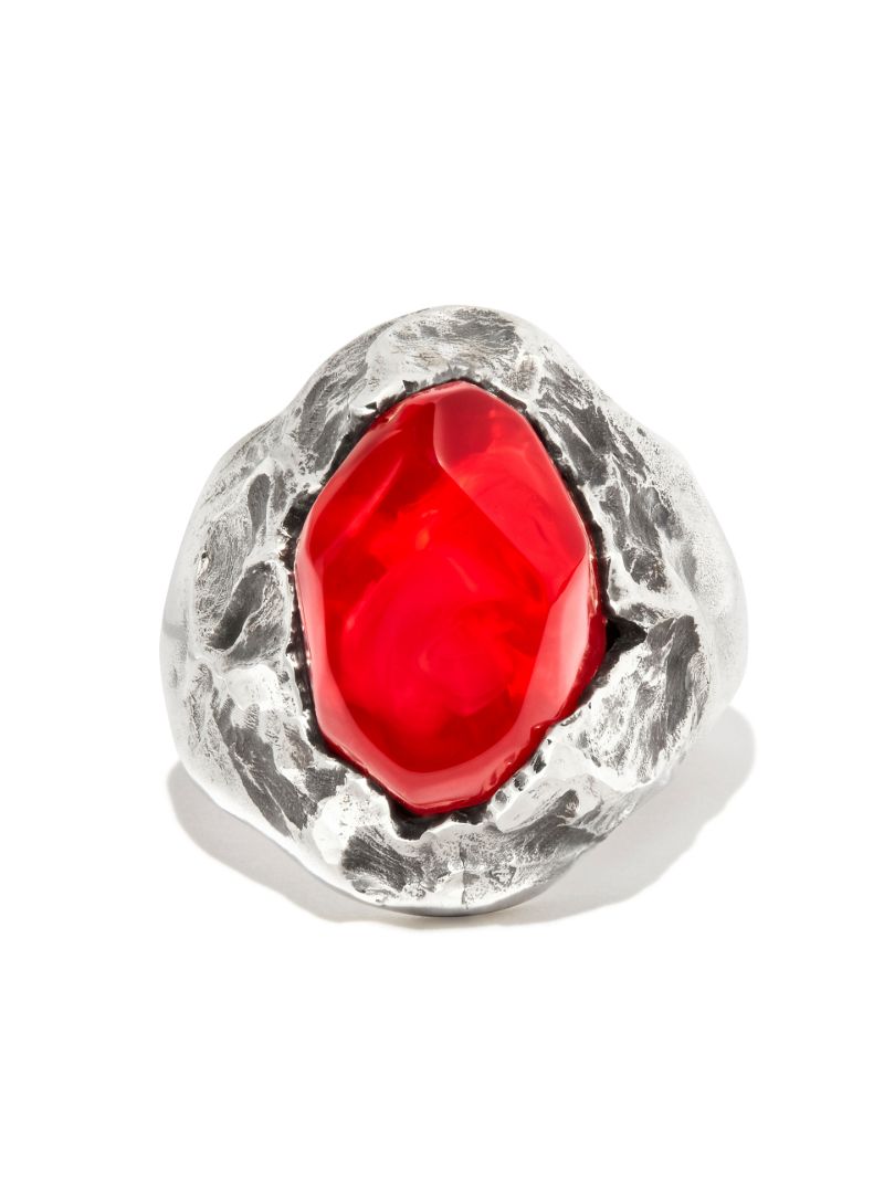 Sterling Silver Fahrenheit Crystal Signet Ring