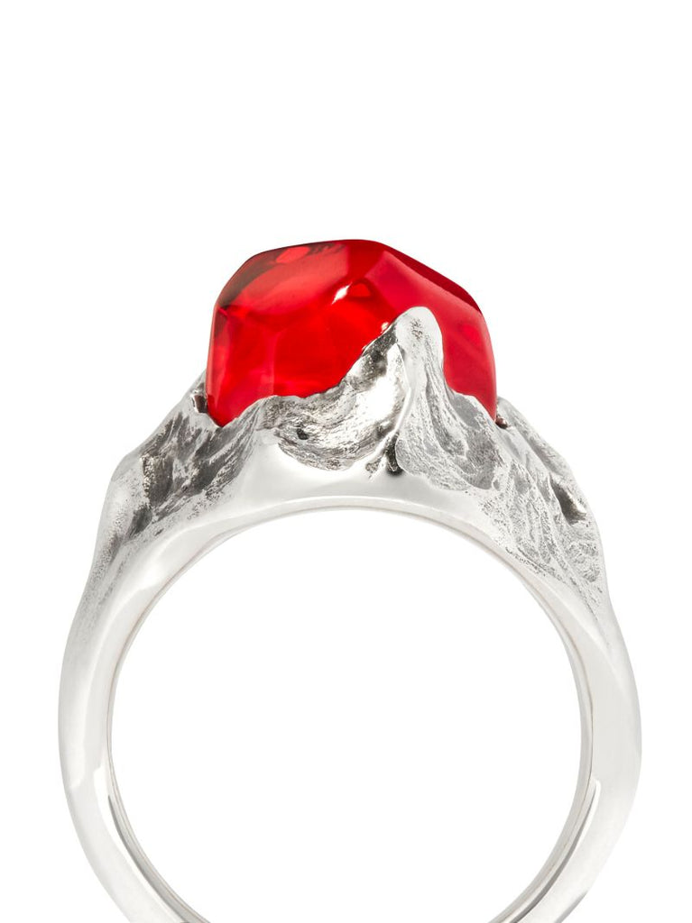 Sterling Silver Fahrenheit Crystal Signet Ring