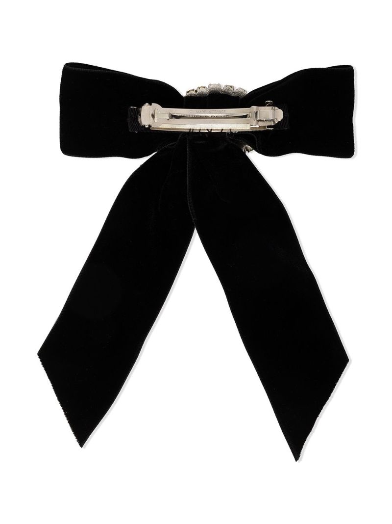Black Maura Bow Velvet Hair Clip