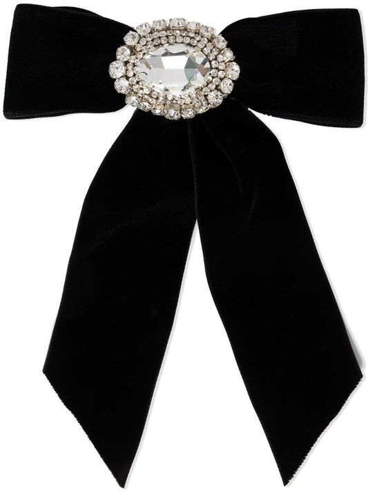 Black Maura Bow Velvet Hair Clip