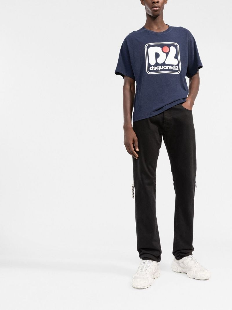 Navy Logo Print T-shirt