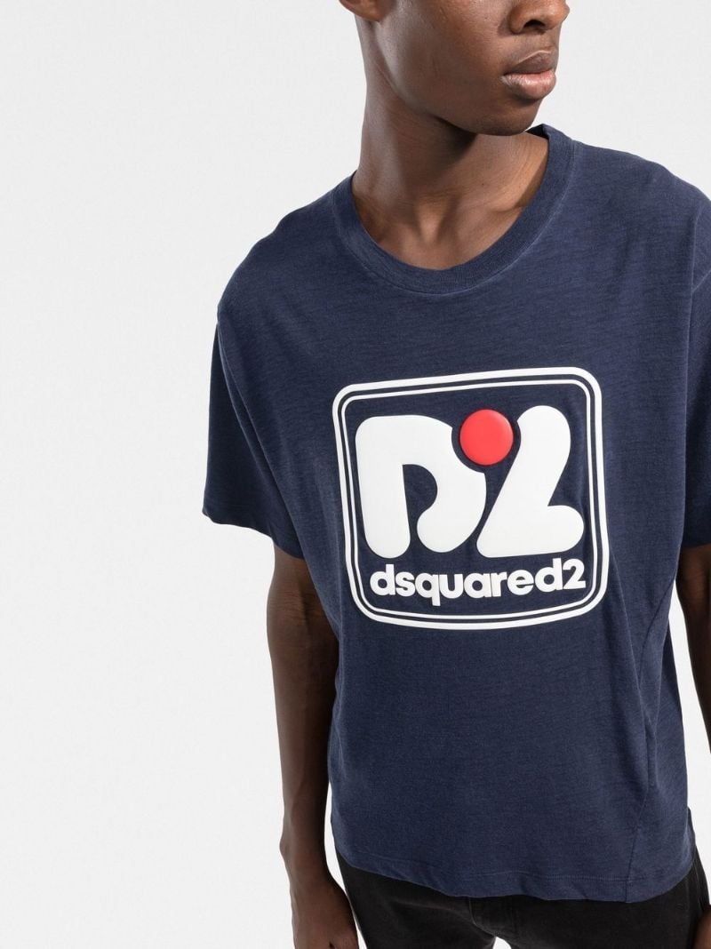 Navy Logo Print T-shirt