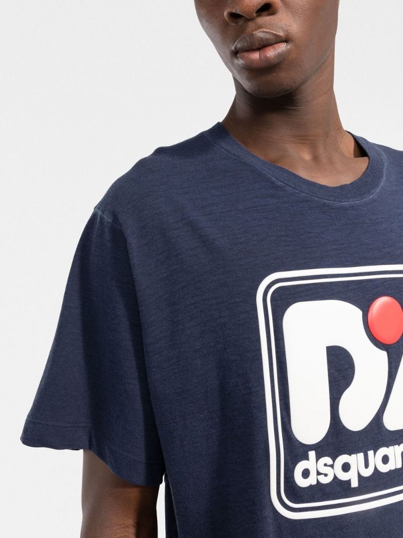 Navy Logo Print T-shirt