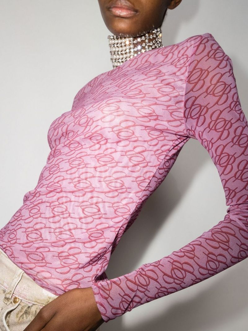 Pink Monogram Tulle T-shirt