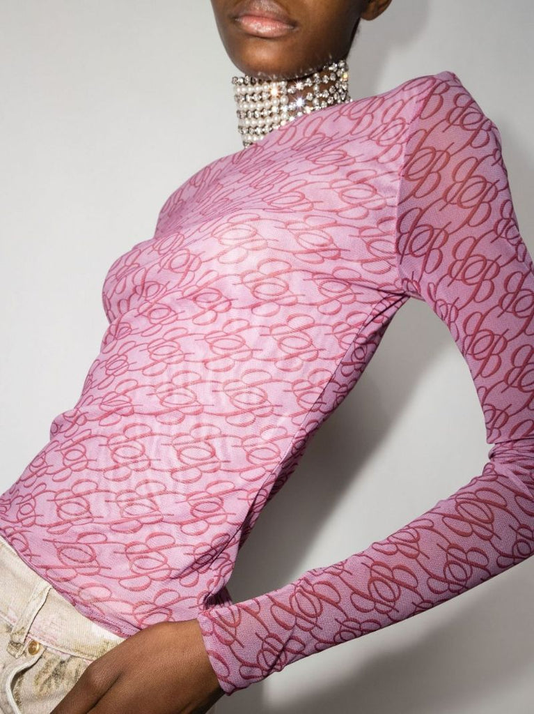 Pink Monogram Tulle T-shirt