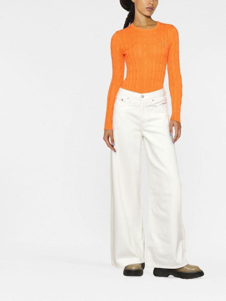 White Xl Flood Wide-leg Jeans