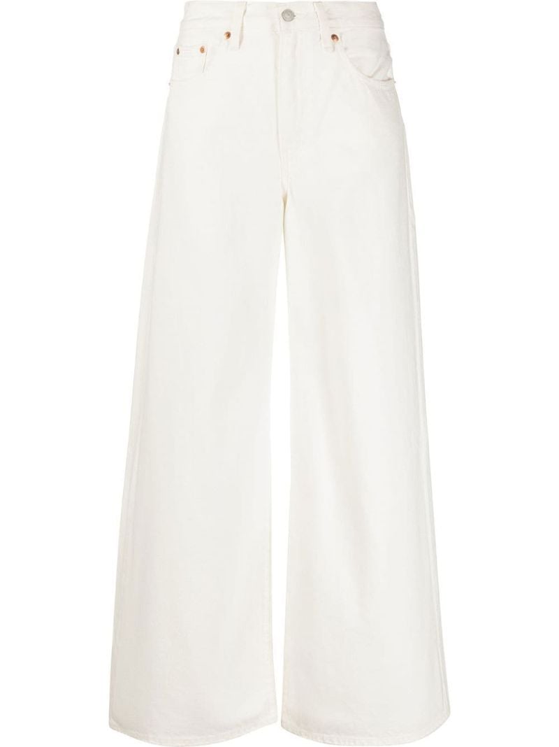 White Xl Flood Wide-leg Jeans
