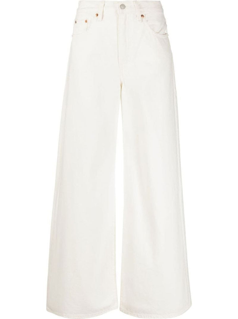 White Xl Flood Wide-leg Jeans