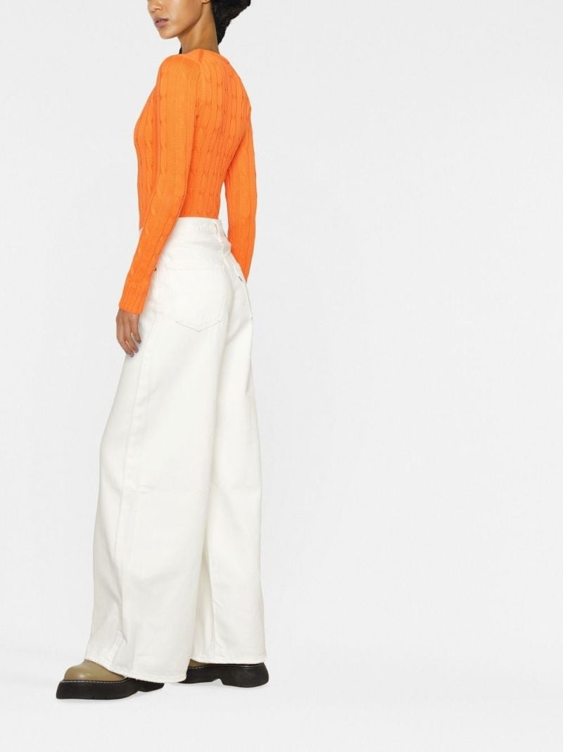 White Xl Flood Wide-leg Jeans