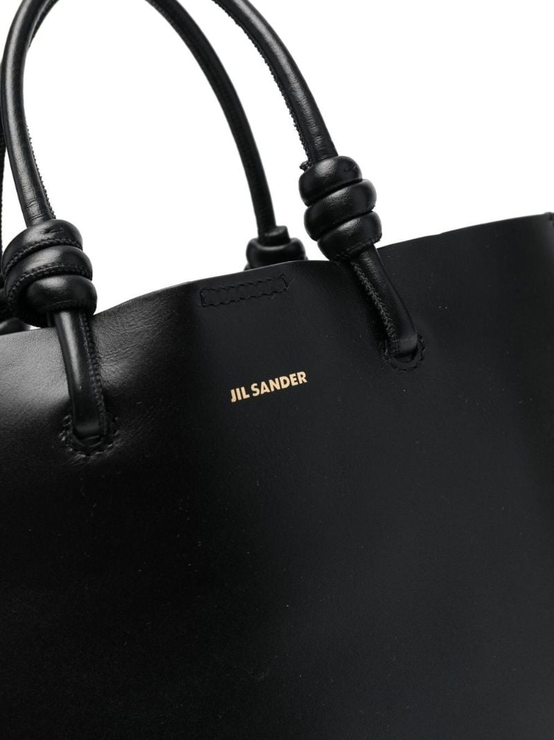 Black Medium Leather Tote Bag