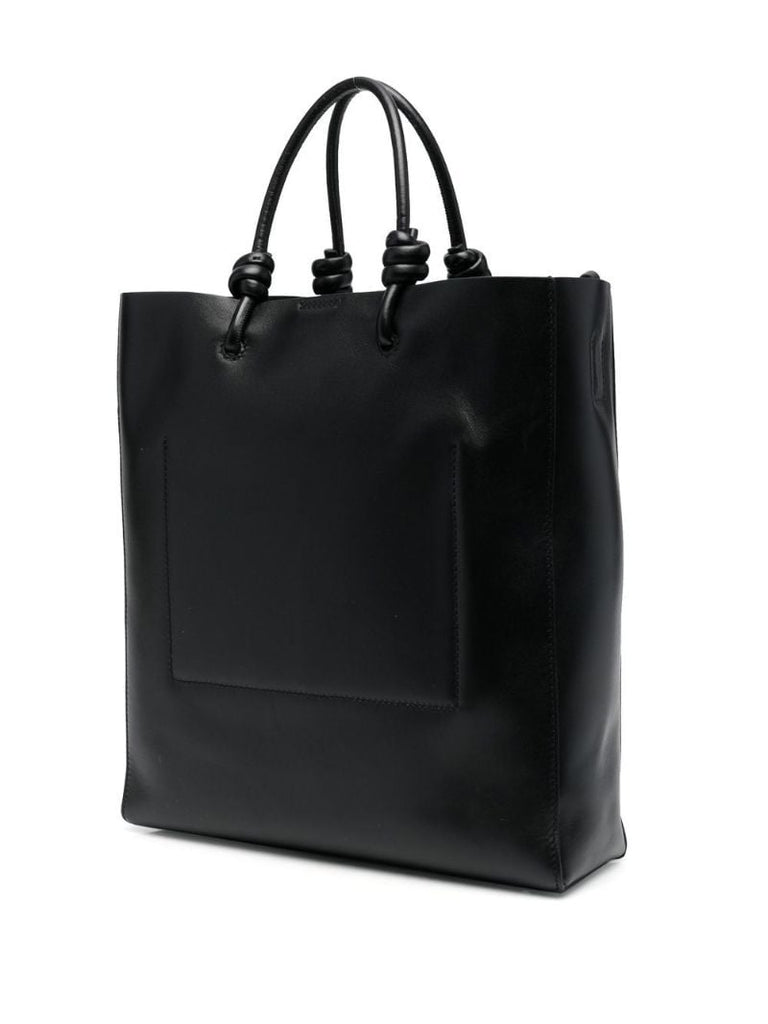 Black Medium Leather Tote Bag