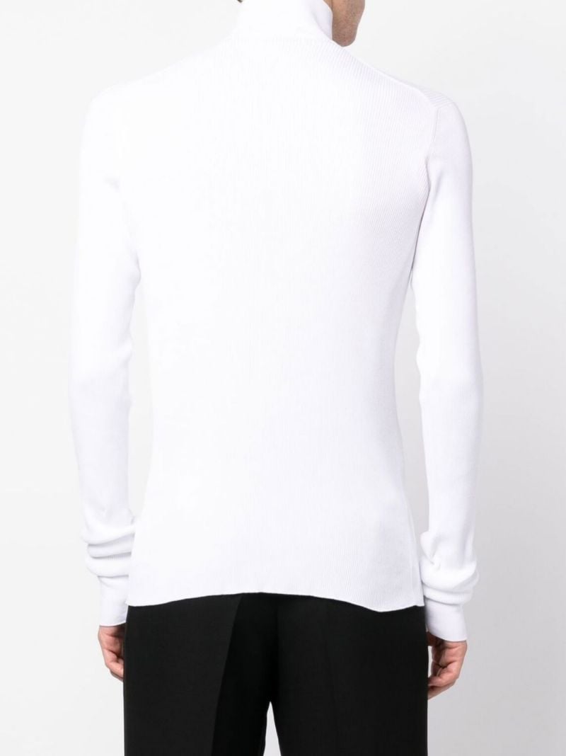 White Logo Turtleneck Sweater