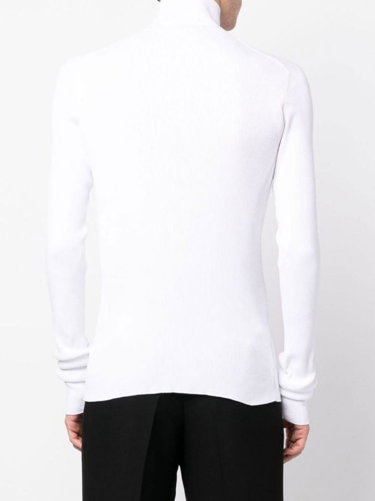 White Logo Turtleneck Sweater