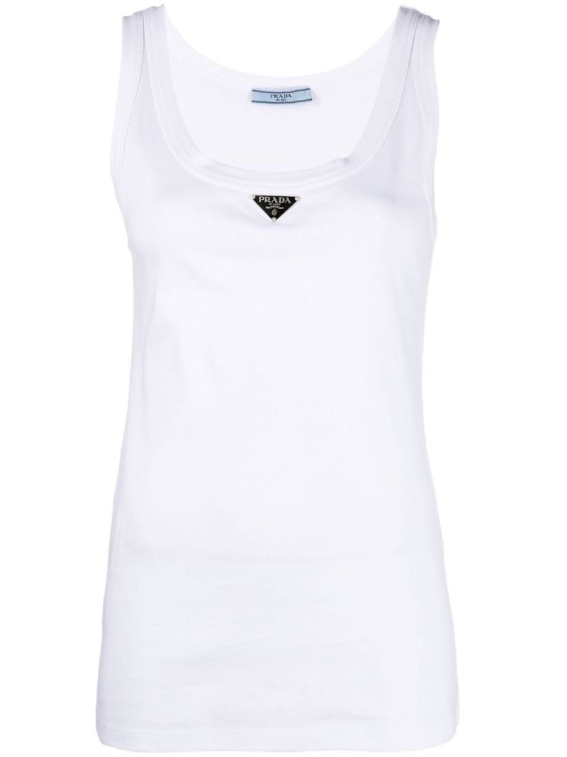 White Logo Tank Top