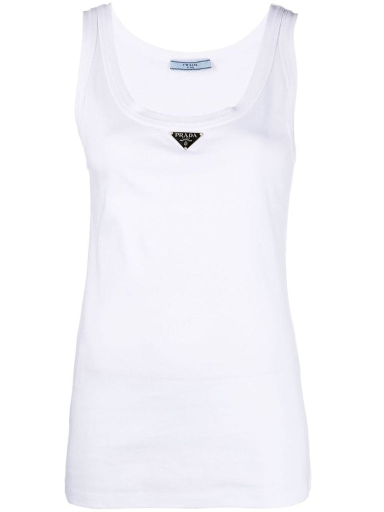 White Logo Tank Top