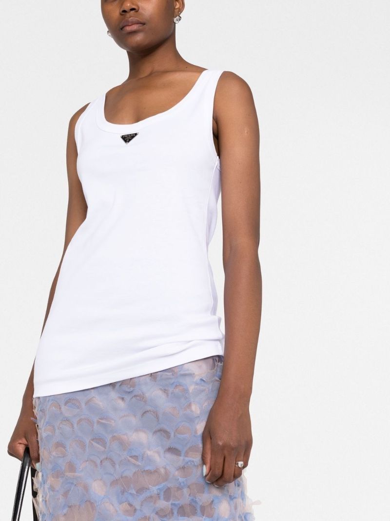 White Logo Tank Top