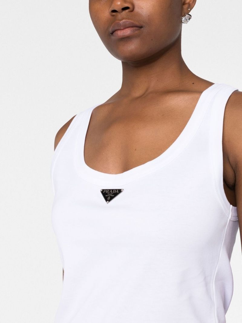 White Logo Tank Top