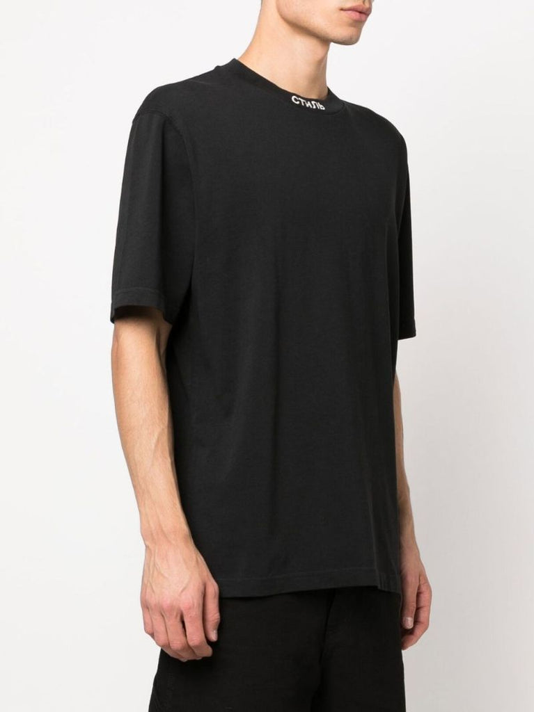 Black Logo Embroidered T-shirt