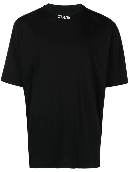 Black Logo Embroidered T-shirt