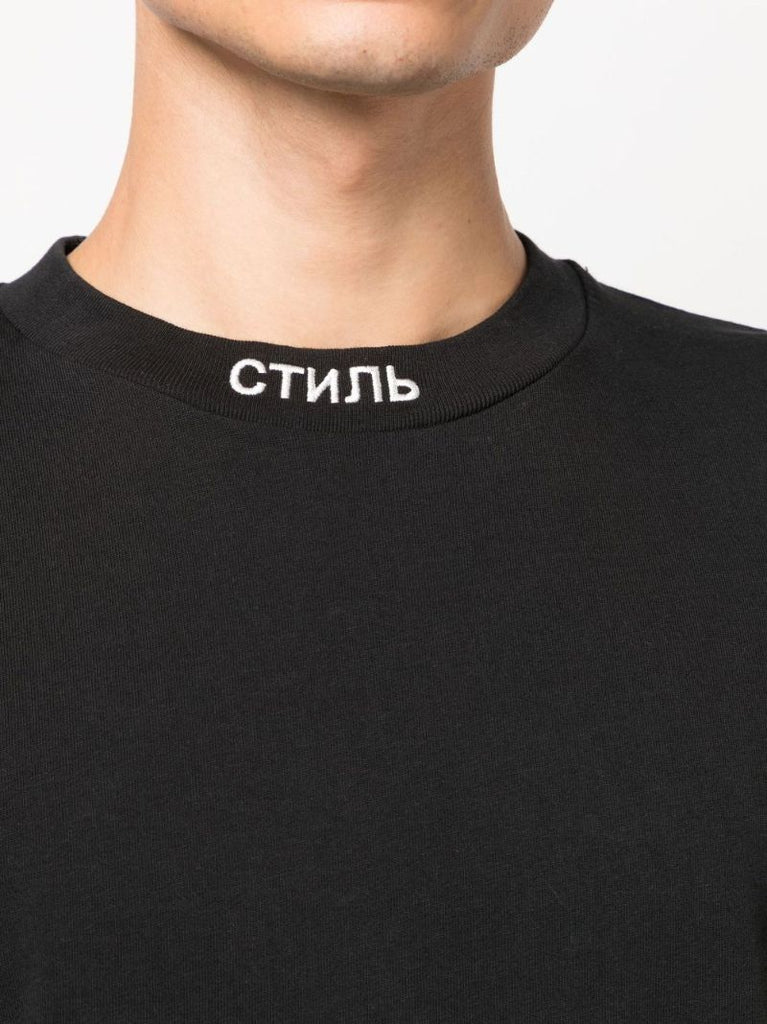 Black Logo Embroidered T-shirt